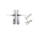 IVER Annecy Door Lever Handle On Shouldered Backplate | Separate Privacy Kit | 9 Finishes - Brushed Chrome