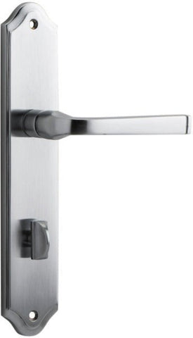 IVER Annecy Door Lever Handle On Shouldered Backplate | Privacy Lever Set Only | 9 Finishes - Brushed Chrome