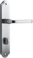IVER Annecy Door Lever Handle On Shouldered Backplate | Privacy Lever Set Only | 9 Finishes - Brushed Chrome