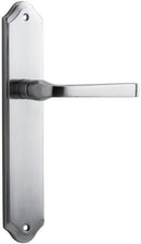 IVER Annecy Door Lever Handle On Shouldered Backplate | Passage Lever Set Only | 9 Finishes - Brushed Chrome