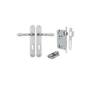 Iver Sarlat Solid Brass Door Lever on Oval Backplate | Entrance Kit (Key/Key) | 10 Finishes - Brushed Chrome