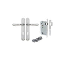 Iver Sarlat Solid Brass Door Lever on Oval Backplate | Entrance Kit (Key/Thumb) | 10 Finishes - Brushed Chrome