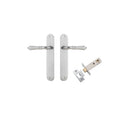 Iver Sarlat Solid Brass Door Lever on Oval Backplate | Passage Kit | 10 Finishes - Brushed Chrome
