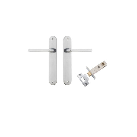 Iver Baltimore Solid Brass Door Lever on Oval Backplate | Passage Kit | 7 Finishes - Brushed Chrome