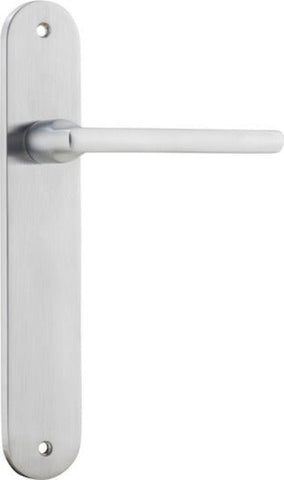 Iver Baltimore Solid Brass Door Lever on Oval Backplate | Passage Lever Set Only | 7 Finishes - Brushed Chrome