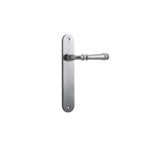 Iver Verona Solid Brass Door Lever on Oval Backplate | Passage Lever Set Only | 9 Finishes - Brushed Chrome