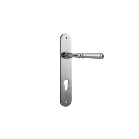 Iver Verona Solid Brass Door Lever on Oval Backplate | Entrance Lever Set Only | 9 Finishes - Brushed Chrome