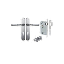 Iver Verona Solid Brass Door Lever on Oval Backplate | Entrance Kit (Key/Key) | 9 Finishes - Brushed Chrome