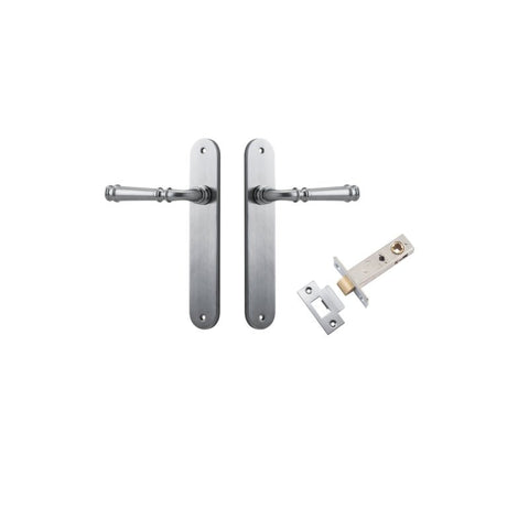 Iver Verona Solid Brass Door Lever on Oval Backplate | Passage Kit | 9 Finishes - Brushed Chrome