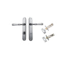 Iver Verona Solid Brass Door Lever on Oval Backplate | Separate Privacy Kit | 9 Finishes - Brushed Chrome