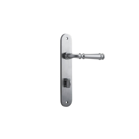 Iver Verona Solid Brass Door Lever on Oval Backplate | Privacy Lever Set Only | 9 Finishes - Brushed Chrome
