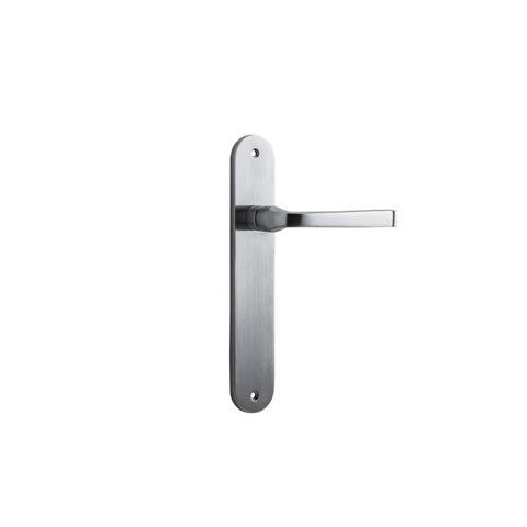 Iver Annecy Solid Brass Door Lever on Oval Backplate | Passage Lever Set Only | 9 Finishes - Brushed Chrome