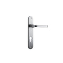 Iver Annecy Solid Brass Door Lever on Oval Backplate | Entrance Lever Set Only | 9 Finishes - Brushed Chrome