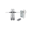 Iver Annecy Solid Brass Door Lever on Oval Backplate | Entrance Kit (Key/Key) | 9 Finishes - Brushed Chrome