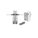 Iver Annecy Solid Brass Door Lever on Oval Backplate | Entrance Kit (Key/Thumb) | 9 Finishes - Brushed Chrome