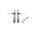 Iver Annecy Solid Brass Door Lever on Oval Backplate | Passage Kit | 9 Finishes - Brushed Chrome