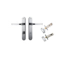 Iver Annecy Solid Brass Door Lever on Oval Backplate | Separate Privacy Kit | 9 Finishes - Brushed Chrome