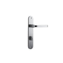 Iver Annecy Solid Brass Door Lever on Oval Backplate | Privacy Lever Set Only | 9 Finishes - Brushed Chrome
