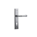 IVER Verona Door Lever Handle On Stepped Backplate | Entrance Lever Set Only | 9 Finishes - Brushed Chrome