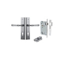 IVER Verona Door Lever Handle On Stepped Backplate | Entrance Kit (Key/Key) | 9 Finishes - Brushed Chrome