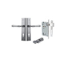IVER Verona Door Lever Handle On Stepped Backplate | Entrance Kit (Key/Thumb) | 9 Finishes - Brushed Chrome