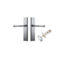IVER Verona Door Lever Handle On Stepped Backplate | Passage Kit | 9 Finishes - Brushed Chrome