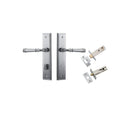 IVER Verona Door Lever Handle On Stepped Backplate | Separate Privacy Kit | 9 Finishes - Brushed Chrome