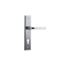 IVER Annecy Door Lever Handle On Stepped Backplate | Entrance Lever Set Only | 9 Finishes - Brushed Chrome