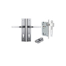 IVER Annecy Door Lever Handle On Stepped Backplate | Entrance Kit (Key/Key) | 9 Finishes - Brushed Chrome
