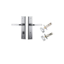 IVER Annecy Door Lever Handle On Stepped Backplate | Separate Privacy Kit | 9 Finishes - Brushed Chrome