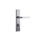 IVER Annecy Door Lever Handle On Stepped Backplate | Privacy Lever Set Only | 9 Finishes - Brushed Chrome