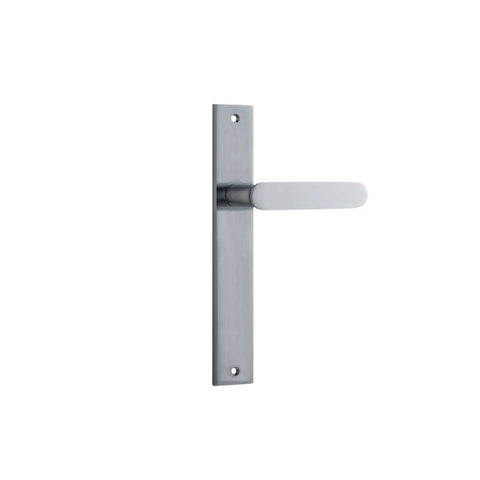 IVER Bronte Door Lever Handle On Rectangular Backplate | Passage Lever Set Only | 7 Finishes - Brushed Chrome