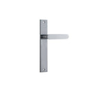 IVER Bronte Door Lever Handle On Rectangular Backplate | Passage Lever Set Only | 7 Finishes - Brushed Chrome