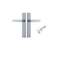 IVER Bronte Door Lever Handle On Rectangular Backplate | Passage Kit | 7 Finishes - Brushed Chrome