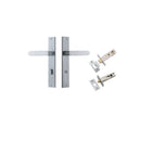 IVER Bronte Door Lever Handle On Rectangular Backplate | Separate Privacy Kit | 7 Finishes - Brushed Chrome