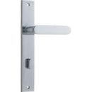 IVER Bronte Door Lever Handle On Rectangular Backplate | Privacy Lever Set Only | 7 Finishes - Brushed Chrome