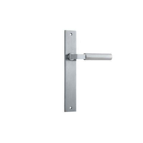 IVER Berlin Door Lever Handle On Rectangular Backplate | Passage Lever Set Only | 7 Finishes - Brushed Chrome