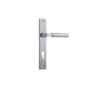 IVER Berlin Door Lever Handle On Rectangular Backplate | Entrance Lever Set Only | 7 Finishes - Brushed Chrome