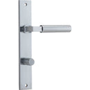 IVER Berlin Door Lever Handle On Rectangular Backplate | Privacy Lever Set Only | 7 Finishes - Brushed Chrome