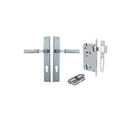 IVER Brunswick Door Lever Handle On Rectangular Backplate | Entrance Kit (Key/Key) | 6 Finishes - Brushed Chrome
