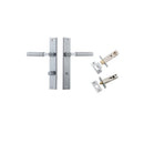 IVER Brunswick Door Lever Handle On Rectangular Backplate | Separate Privacy Kit | 6 Finishes - Brushed Chrome