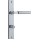 IVER Brunswick Door Lever Handle On Rectangular Backplate | Privacy Lever Set Only | 6 Finishes - Brushed Chrome