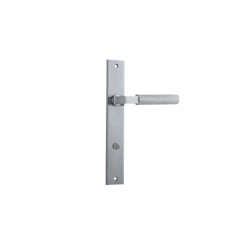 IVER Brunswick Door Lever Handle On Rectangular Backplate | Passage Lever Set Only | 6 Finishes - Brushed Chrome
