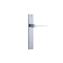 IVER Como Door Lever Handle On Rectangular Backplate | Passage Lever Set Only | 7 Finishes - Brushed Chrome