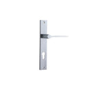 IVER Como Door Lever Handle On Rectangular Backplate | Entrance Lever Set Only | 7 Finishes - Brushed Chrome