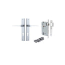 IVER Como Door Lever Handle On Rectangular Backplate | Entrance Kit (Key/Thumb) | 7 Finishes - Brushed Chrome