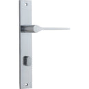 IVER Como Door Lever Handle On Rectangular Backplate | Privacy Lever Set Only | 7 Finishes - Brushed Chrome