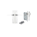 IVER Como Door Lever Handle On Chamfered Backplate | Entrance Kit (Key/Key) | 7 Finishes - Brushed Chrome