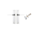 IVER Como Door Lever Handle On Chamfered Backplate | Passage Kit | 7 Finishes - Brushed Chrome