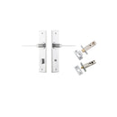 IVER Como Door Lever Handle On Chamfered Backplate | Separate Privacy Kit | 7 Finishes - Brushed Chrome